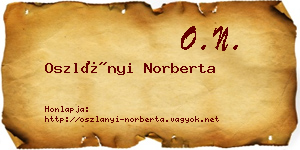 Oszlányi Norberta névjegykártya